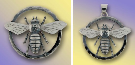 Biene im Ring als Brosche ------------- Biene im Ring als Anh�nger Biene im Ring als Brosche ------------- Biene im Ring als Anh�nger
