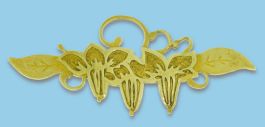 3 Bl�ten l�nglich in 333 Gold