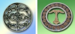Doppelirminsul und Sonnenscheibe mit Irminsul Doppelirminsul und Sonnenscheibe mit Irminsul