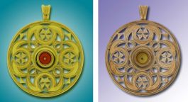 Zirkelkreisscheibe in Gold und Bronze Zirkelkreisscheibe in Gold und Bronze